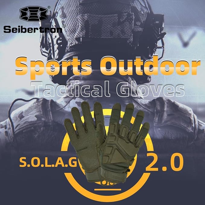 Seibertron Adult Or Youth S.O.L.A.G Sports Outdoor Water Resistant Full Finger Touchscreen Gloves
