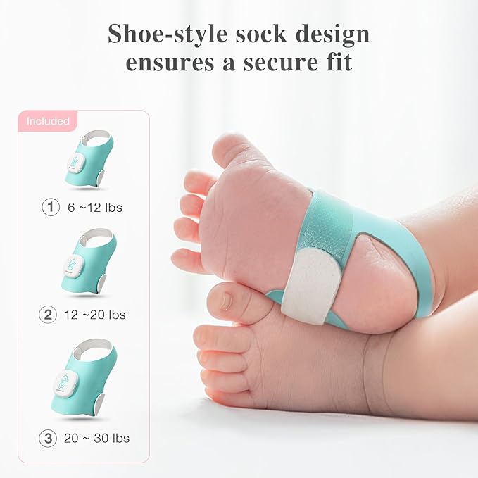 Sense-U Baby Sock Shoe Bundle Smart Baby Monitor: Sock Shoe Plus 2.5K PTZ Camera - Track Heart Rate, Sleep Movement, Heartbeat, Pan-Tilt-Zoom Video, AI Cry Detection, Audio