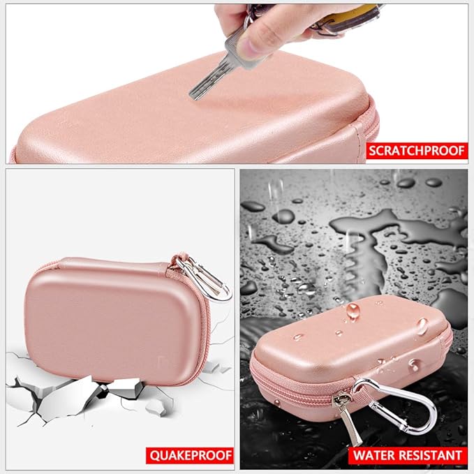 MP3 & MP4 Player Case for SOULCKER/G.G.Martinsen/Grtdhx/iPod Nano/Sandisk Music Player/Sony NW-A45 and Other Music Players with Bluetooth. Fit for Earbuds, USB Cable, Memory Card - Rose Gold