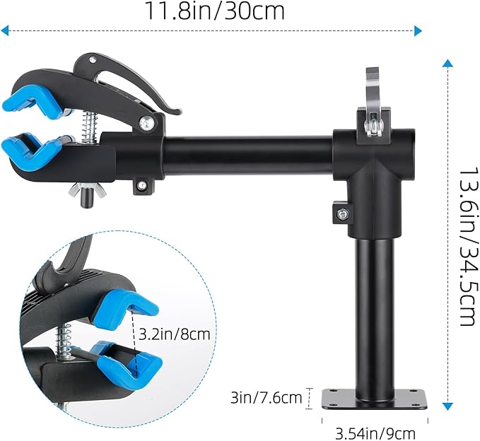 Urban Deco Bike Repair Stand Bench Mount Bike Stand Wall Mounted Bike Work Stand Bicycles Maintenance Rack Bike Clamp for Road Mountain Bike,Road Bike