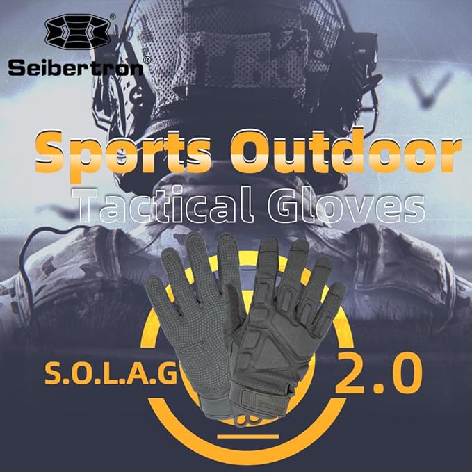 Seibertron Adult Or Youth S.O.L.A.G Sports Outdoor Water Resistant Full Finger Touchscreen Gloves