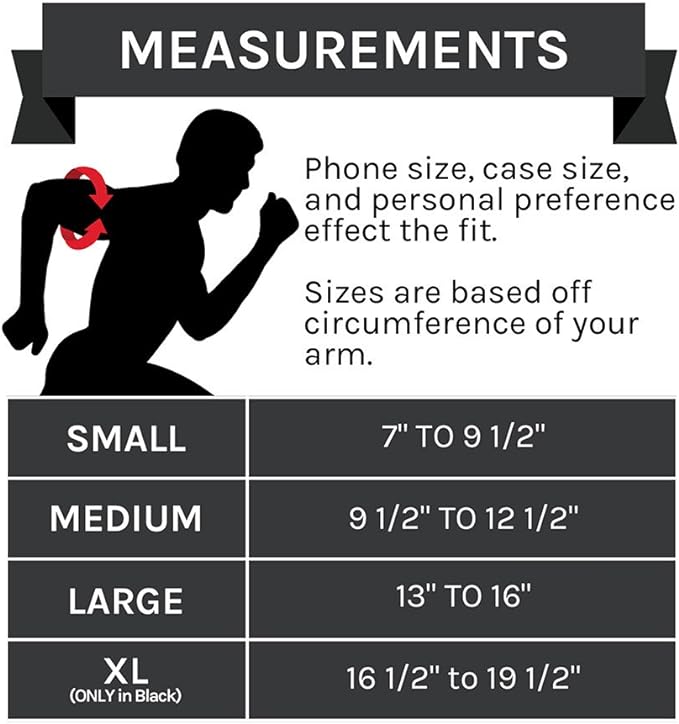 Sprigs Phone Armband Sleeve for iPhone 14, 13, 12, 11, X Galaxy Z, S22, S21, S20 Google Pixel 7, 6, 5. The Lightest & Most Comfortable Running Armband, Stretches to Fit All Phones with Case for Women & Men