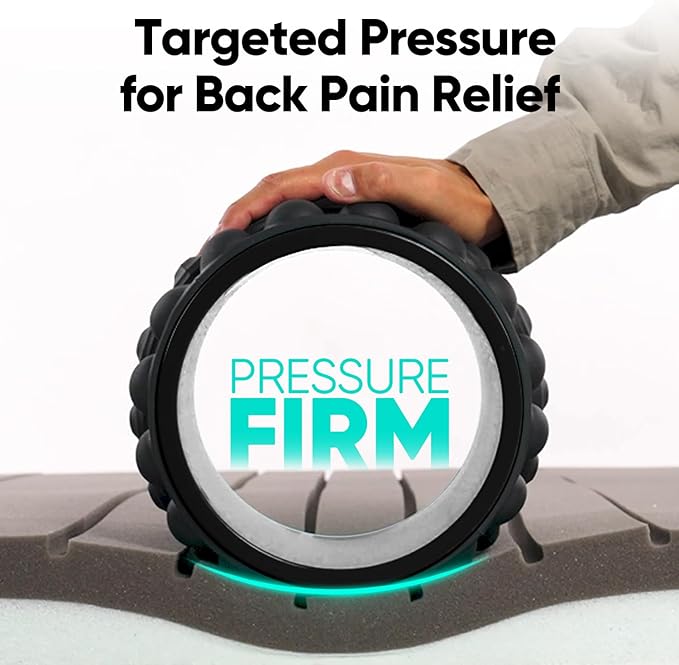FitBeast Back Roller, Back Wheel Foam Roller - Targeted Muscle Roller for Deep Tissue Massage, Back Stretcher