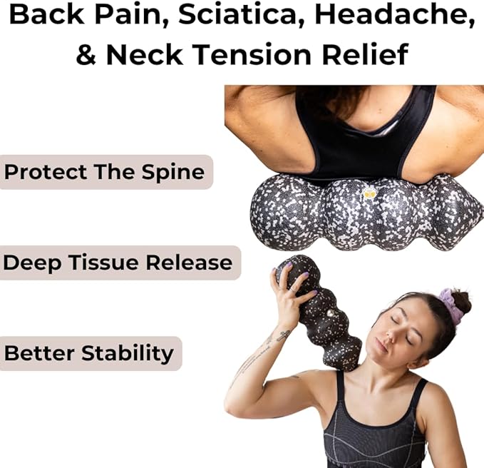 Rollga POINT - The Better Foam Roller for Physical Therapy. Deep Tissue Massage Roller for Muscle Recovery, Back Pain Relief & Flexibility. Yoga & Pilates Exercise Roller. Beginner & Athlete Approved.