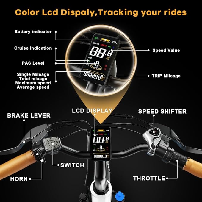 πππππ Peak Electric Bike for Adults,up ππ Miles Removable Battery Ebike, 26" UL Certified Electric Mountain E Bike,Adult Electric Bicycles for Commute Beach Snow