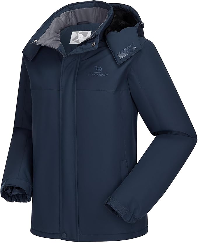 CAMEL CROWN Men's Mountain Ski Snow Jacket Waterproof Winter Coat Snowboarding Windbreaker Windproof Warm Hooded Snow Coat