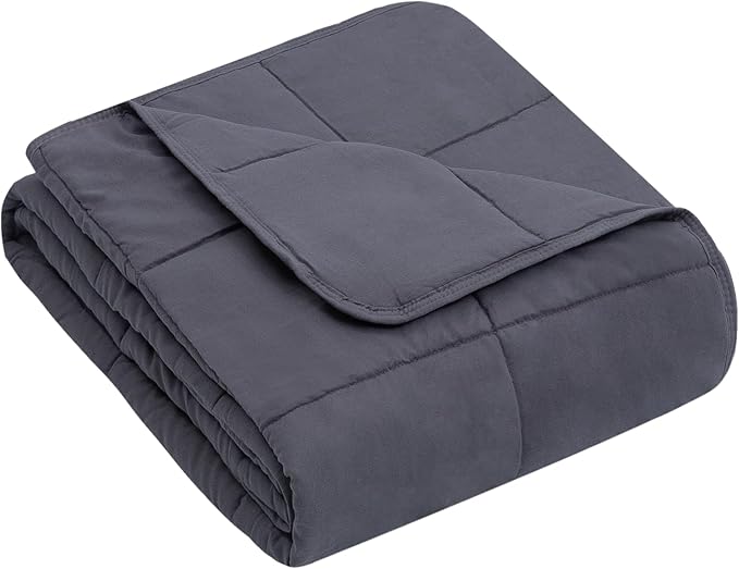 yescool Weighted Blanket (10 lbs, 41" x 60", Grey) Cooling Heavy Blanket for Sleeping Perfect for 60-90 lbs, Breathable Blanket with Premium Glass Bead, Machine Washable