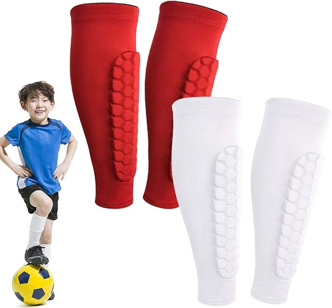 Shin Defender Shin Guards Kids 2 Pair, Shindefender Shin Guards Soccer, with Honeycomb Pads, for Soccer Kids Youth Adult