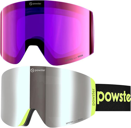 Ski Goggles Snow OTG Snowboard Goggles Magnetic Interchangeable Lens Frameless UV Protection Anti-fog mobile Skating