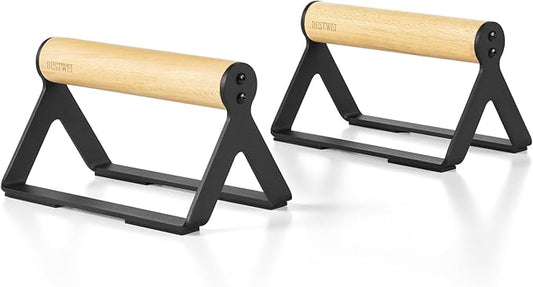 Wood Calisthenics Parallettes Bars Push Up Bar for Men 1 Pair, Sturdy Floor Push-up Handstand Equipment for Home Workouts, Fitness