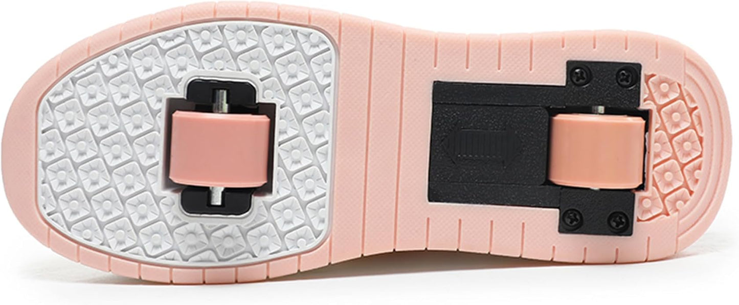 Wooowyet Roller Skate Shoes for Kids Boys Girls Rechargealbe Wheels Sneakers Fashion Roller Wheeled