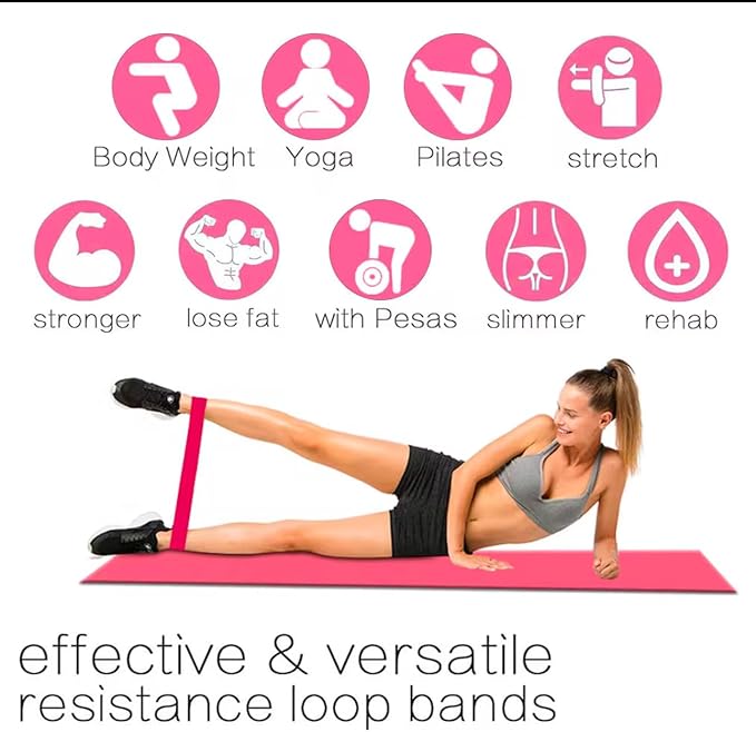 Resistance Bands Set for Women & Men – 5 Levels Latex Exercise Bands for Workout, Fitness, Home Gym, Yoga & Physical Therapy