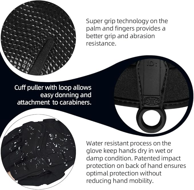 Seibertron Adult Or Youth S.O.L.A.G Sports Outdoor Water Resistant Full Finger Touchscreen Gloves