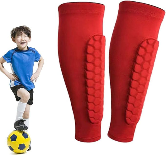 Shin Defender Shin Guards Kids 2 Pair, Shindefender Shin Guards Soccer, with Honeycomb Pads, for Soccer Kids Youth Adult