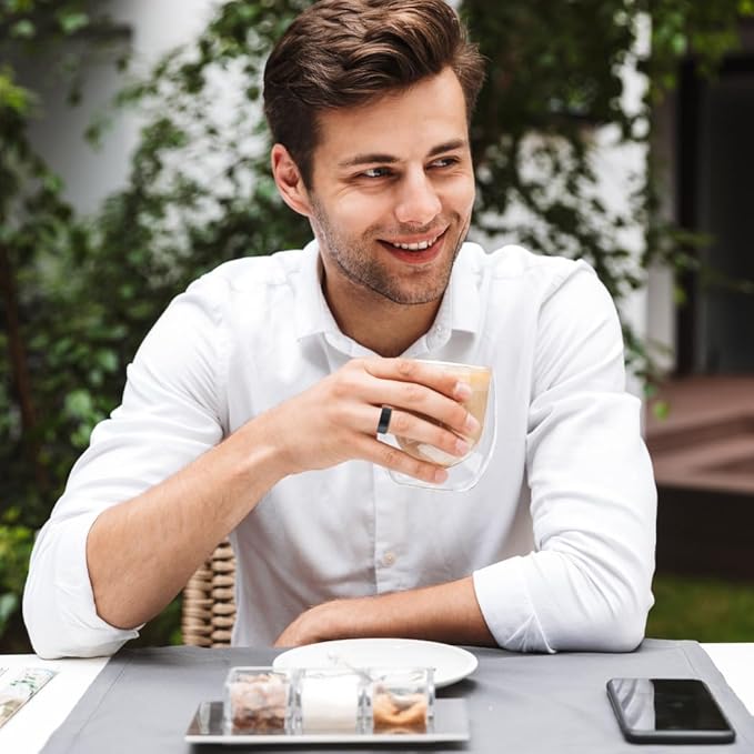 Smart Ring Health Tracker 19.1mm, 5 Days Working Time, Heart Rate & Body Temperature, Fitness & Calorie Tracker, Blood Oxygen, Menstrual Cycle Monitor – Black