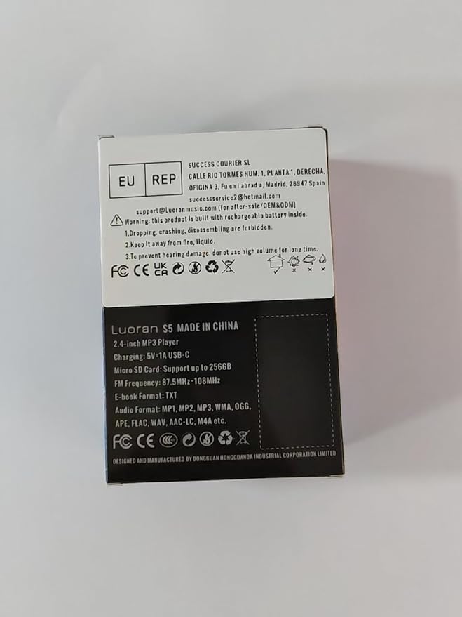 64GB Music Player with Bluetooth 5.3, 2.4" Portable MP3 Player with Speaker, FM Radio, Voice Recorder, E-Book, Full Touch Screen, Supports up to 256GB (Earphones Included)