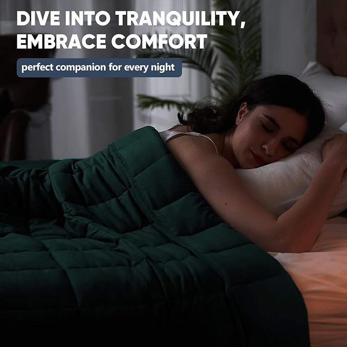 yescool King Size Weighted Blanket for Adults (20 lbs, 80” x 87”, Teal) Cooling Heavy Blanket for Sleeping Perfect for 190-210 lbs, Breathable Blanket for Adults & Couple All Season, Machine Washable