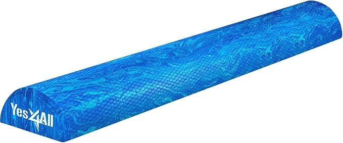 Yes4All EVA Firm Foam Roller for Stretching, Half Yoga Back Roller for Muscle Massage for Pilates, Yoga, Balance & Core Exercises - 12/36 inches