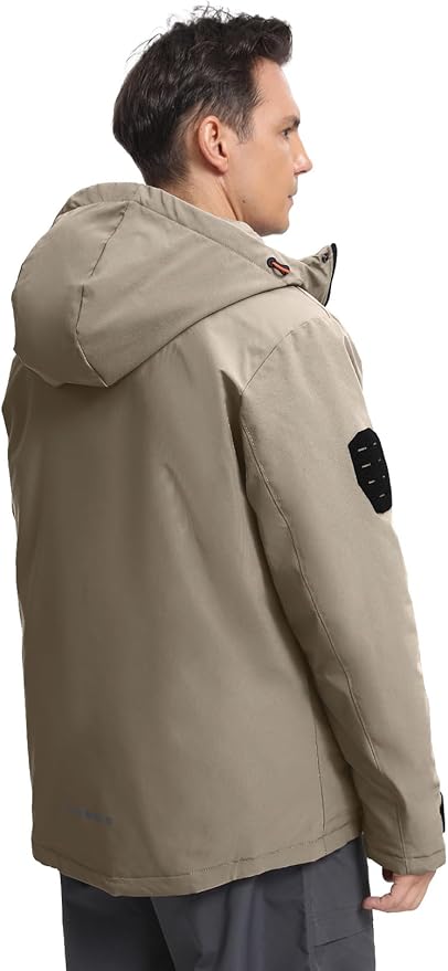 Men's Winter Jacket Waterproof Ski Snow Coat Windproof Snowboard Hooded Raincoats with Warm Graphene lining