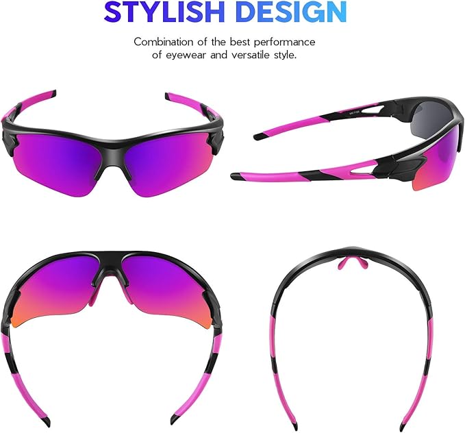 BEACOOL Polarized Sports Sunglasses for Men Women Youth Baseball Fishing Cycling Running Golf Motorcycle Tac Glasses UV400