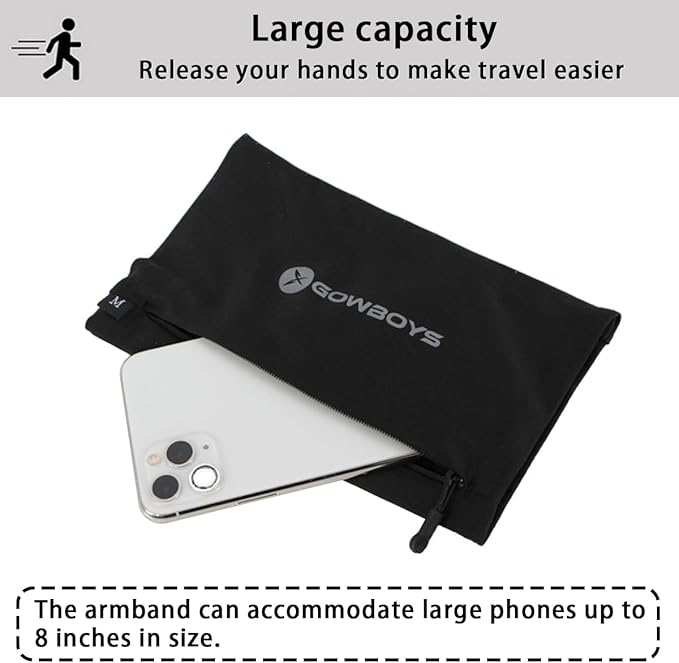 Running Phone Armband for Men Women,Universal Arm Bands for Phones Below 8 Inches,Waterproof Cell Phone Armband for Hiking,Running,Cycling,Climbing(Grey S)