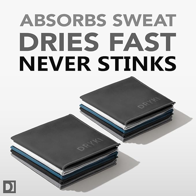Pocket-Sized Sweat Towels - The Original Sweat Absorbing Handkerchiefs - Quick-Dry Microfiber Sweat Rags for Face, Hands, & Body - Men & Women - Gym, Sports, and Work (Neutrals: 10 Pack)