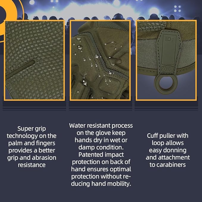 Seibertron Adult Or Youth S.O.L.A.G Sports Outdoor Water Resistant Full Finger Touchscreen Gloves