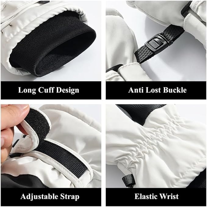 Winter Ski Snow Gloves for Men, Women, Youth | Touchscreen & Waterproof Cold Weather Hand Warming Gloves Winter Work Gloves