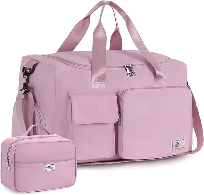 FIORETTO Women's Gym Duffle Bag with Shoes Compartment, 37L Capacity, Ideal for Travel, Gym, Sports, Duffel, Weekender
