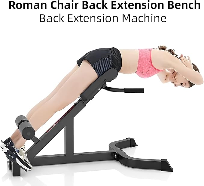 ComMax Roman Chair Back Hyperextension Bench Adjustable Back Exercise Machine Home Gym Workout Equipment for Abs and Glute