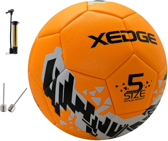 XEDGE Official Size Soccer Ball,Size 5 Training Ball for Girls,Boys,Youth Teenagers,Adults,Machine Stitched for Indoor Outdoor Play