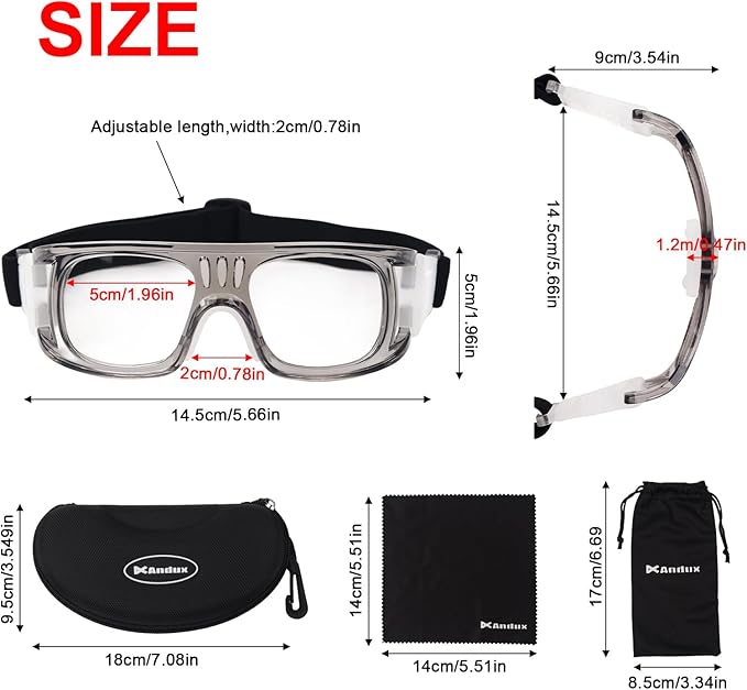 Andux Basketball Soccer Football Sports Glasses Eyewear Goggles Eye Safety Glasses LQYJ-01
