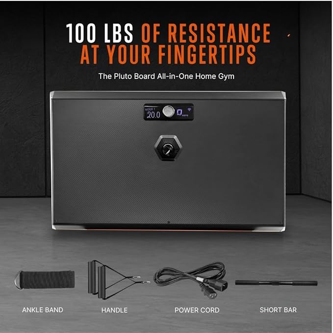 SQUATZ Pluto Home Smart Gym, 100 lbs Adjustable Resistance, All-in-One Digital Fitness Machine with WiFi & Bluetooth, Compact Full-Body Workout Equipment for Strength Training and Muscle Toning