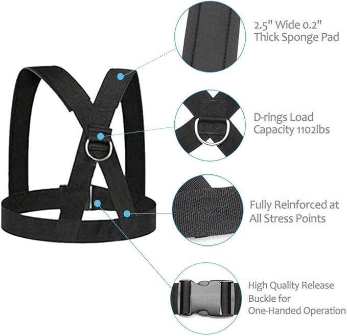 Sled Harness, Weight Speed Tire Pulling Workout Resistance and Assistance Trainer Physical Training Rope Football Exercise Equipment for Outdoor Indoor Men and Women