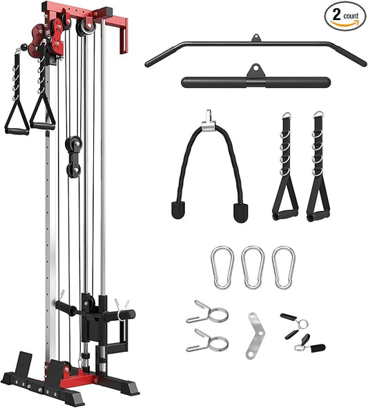 Mikolo Wall Mount Cable Station, Cable Crossover Machine with Dual Pulley System and 18 Adjustable Positions for Home Gym Fitness Equipment