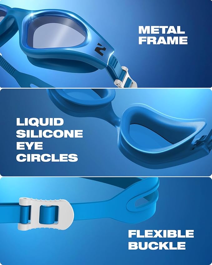 ZIONOR G1 Nava Super Anti-Fog Unisex Swim Goggles Mirror/Bright Smoke Lens