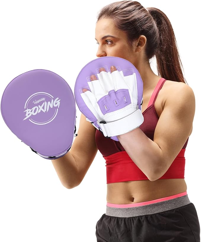 Valleycomfy Boxing Curved Focus Punching Mitts- Leatherette Training Hand Pads