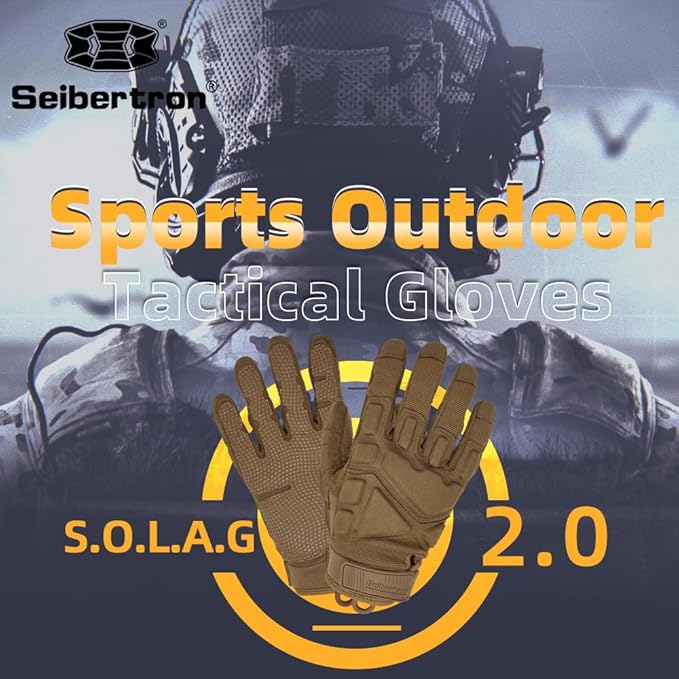 Seibertron Adult Or Youth S.O.L.A.G Sports Outdoor Water Resistant Full Finger Touchscreen Gloves