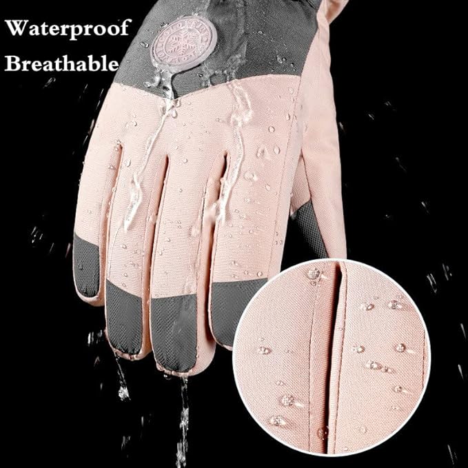 Winter Ski Snow Gloves for Men, Women, Youth | Touchscreen & Waterproof Cold Weather Hand Warming Gloves Winter Work Gloves
