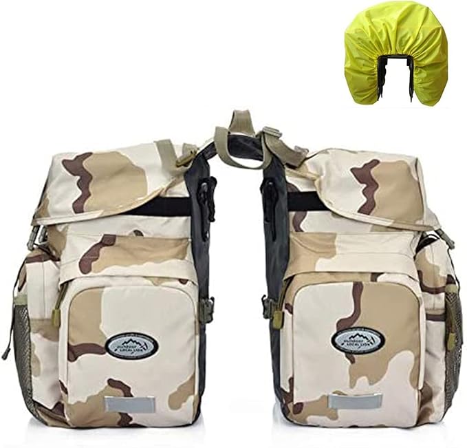 ZTZ Bike Bags for Bicycles Rear Rack, Waterproof Rear Bike Rack Bag with Rain Cover and Reflective Trim