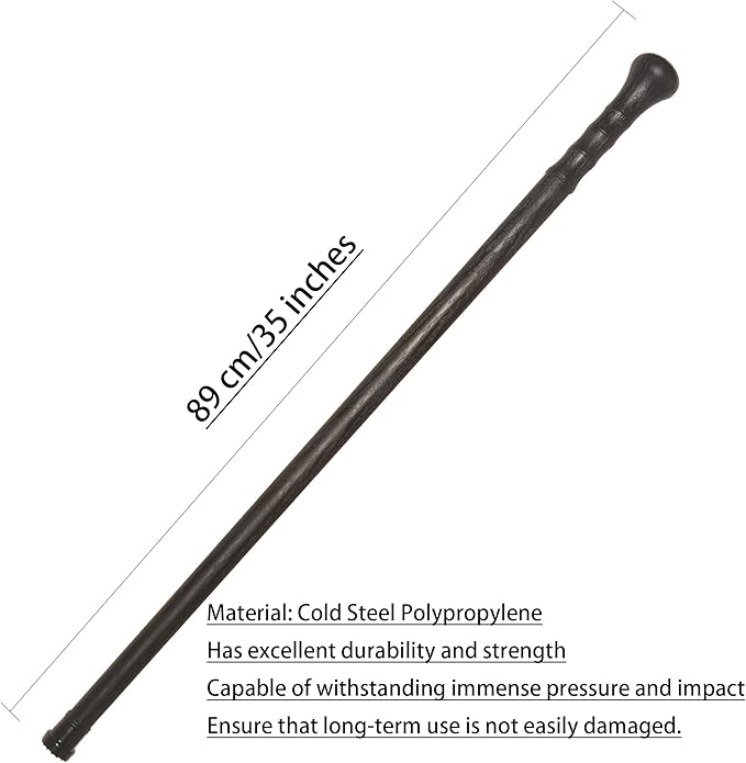 Cane Hiking Stick Mountaineering Stick Black Walking Hiking Men and Women 35 inches