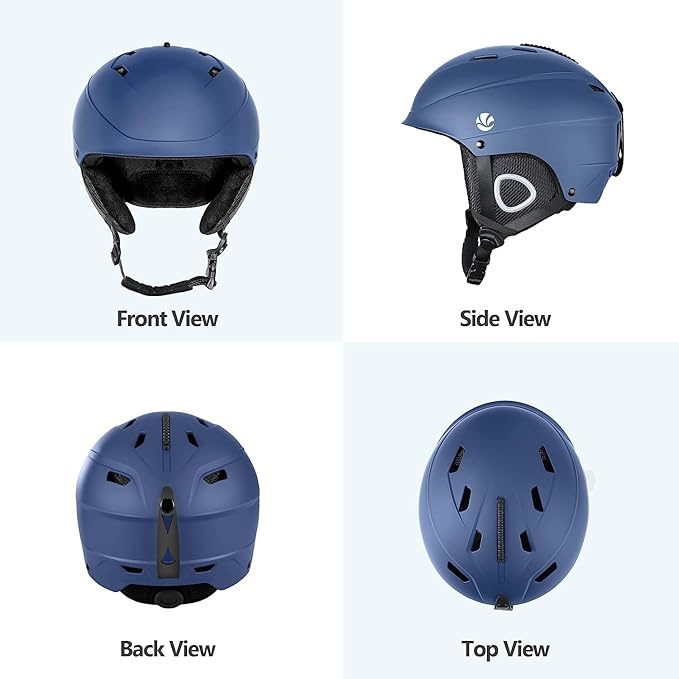 VANRORA Ski Helmet, Snowboard Helmet for Men & Women, Climate Control Venting, Dial Fit, Goggles Compatible, Removable Fleece Liner and Ear Pads, Safety-Certified