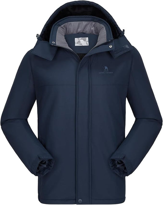 CAMEL CROWN Men's Mountain Ski Snow Jacket Waterproof Winter Coat Snowboarding Windbreaker Windproof Warm Hooded Snow Coat