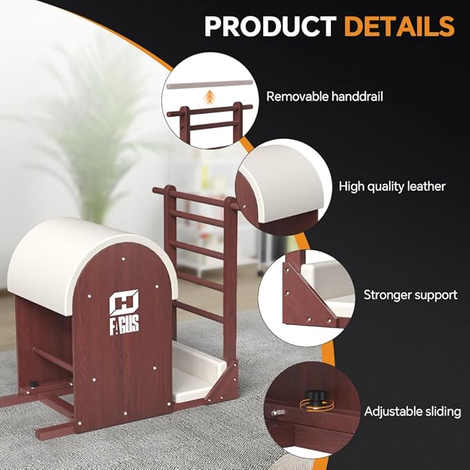 Pilates Ladder Barrel, Pilates Ladder Bucket Yoga Exercise Equipment for Building Strength and Flexibility, Strength-Training Tool, Workout Equipment for Home Pilates Gym or Studio Use