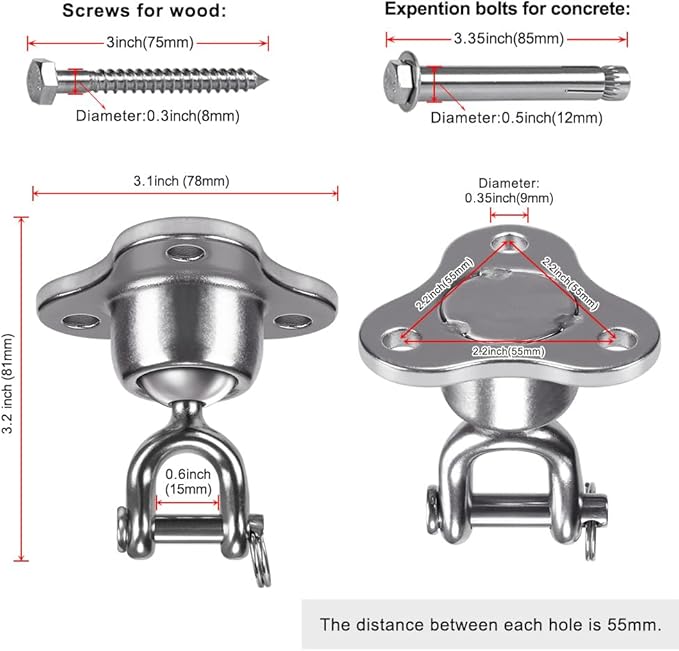 SELEWARE Boxing Punching Bag Hanger, Heavy Bag Hanger Bracket for Heavy Bag Boxing Muay Thai Training Hardware