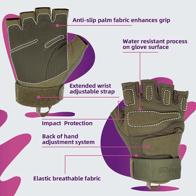 Seibertron Adult Or Youth S.O.L.A.G Sports Outdoor Water Resistant Full Finger Touchscreen Gloves