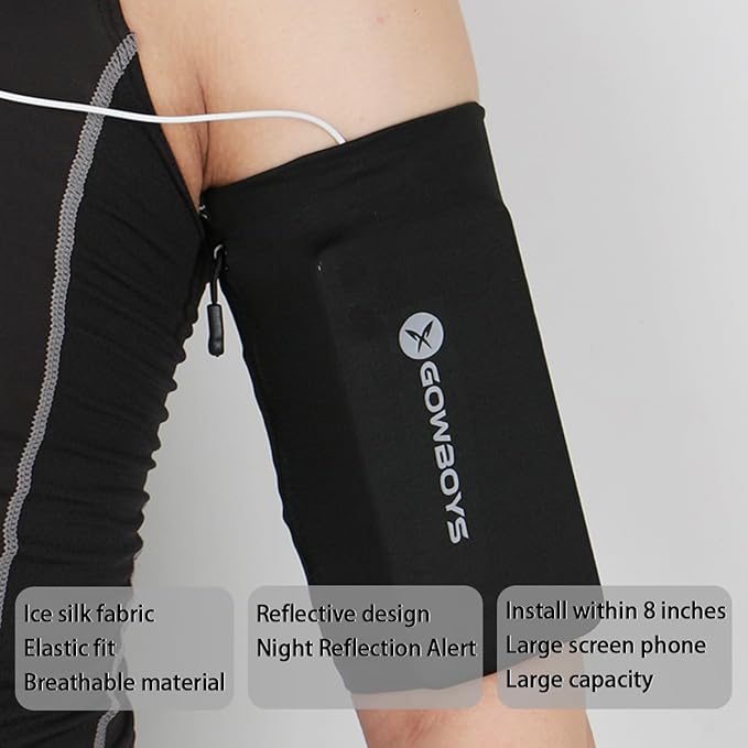 Running Phone Armband for Men Women,Universal Arm Bands for Phones Below 8 Inches,Waterproof Cell Phone Armband for Hiking,Running,Cycling,Climbing(Black M)