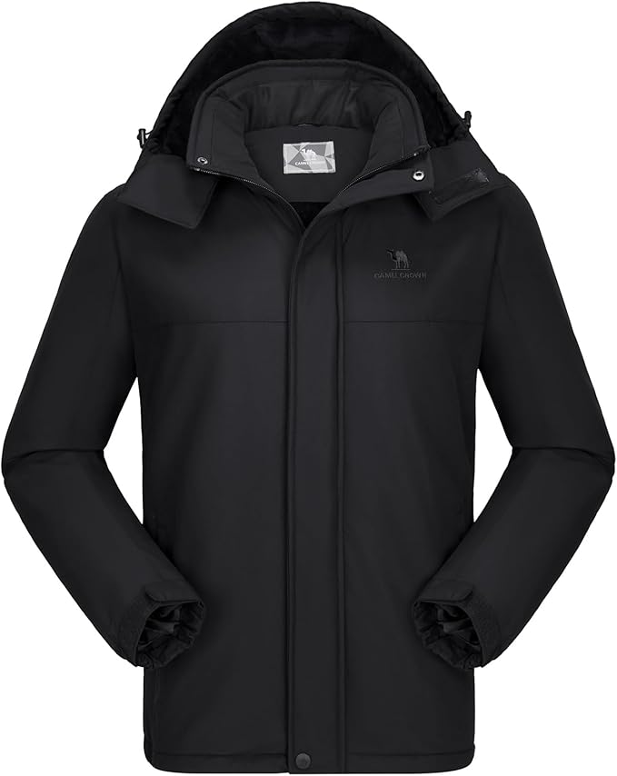 CAMEL CROWN Men's Mountain Ski Snow Jacket Waterproof Winter Coat Snowboarding Windbreaker Windproof Warm Hooded Snow Coat