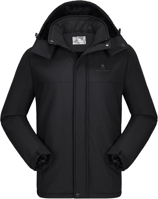CAMEL CROWN Men's Mountain Ski Snow Jacket Waterproof Winter Coat Snowboarding Windbreaker Windproof Warm Hooded Snow Coat