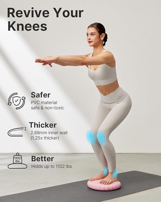 Wobble Cushion-Stability Wiggle Seat with Pump,Balance Disc for Yoga Core Training, Posture Correction, Sensory Focus, Wobble Seat for Office or Classroom Use